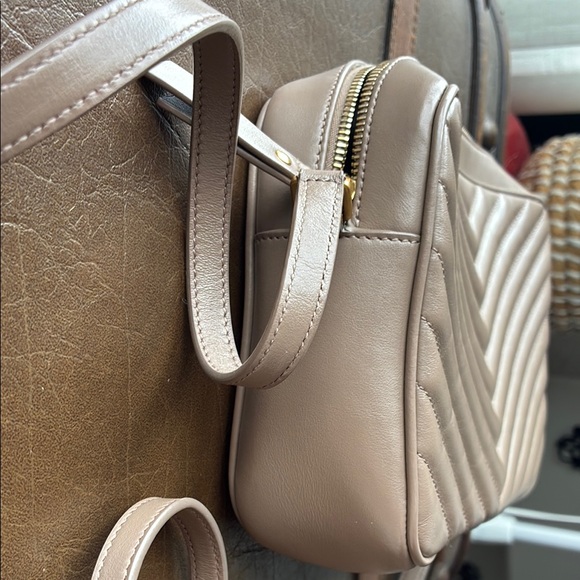 Yves Saint Laurent Tan Quilted Crossbody Bag with Gold Hardware - Picture 7 of 8